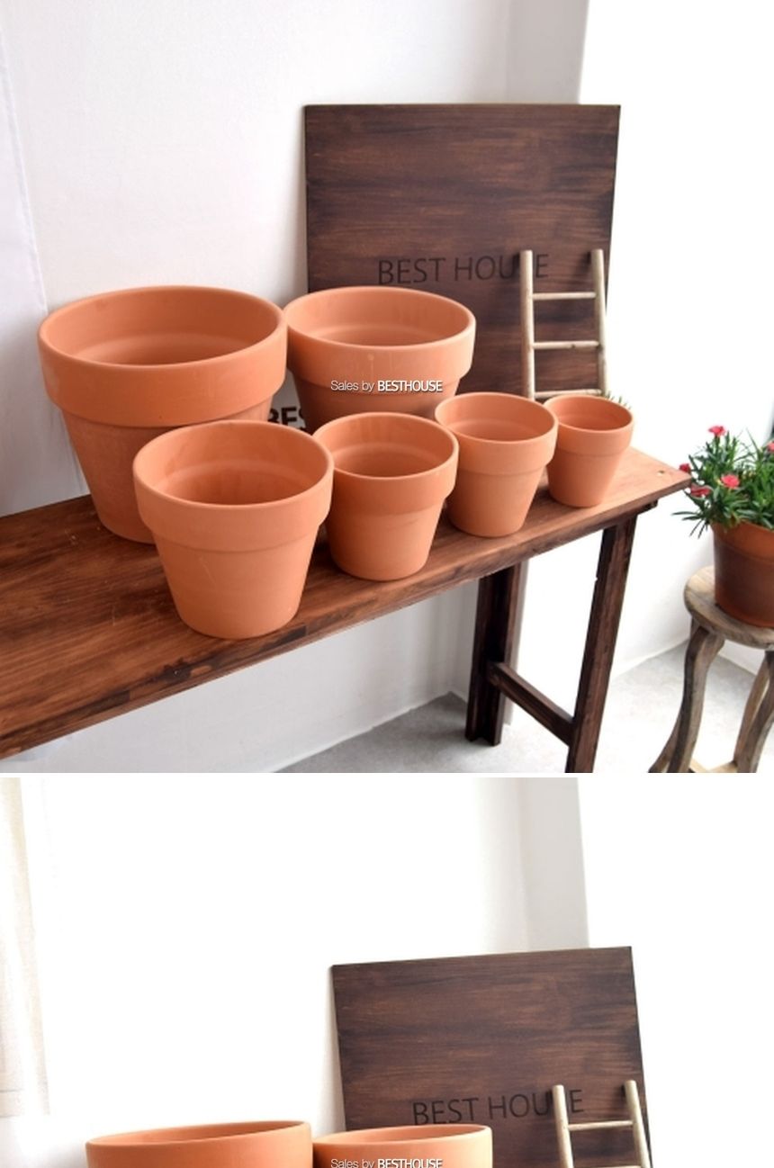 더플라워포터리 모던 브라운 표준형 토분 D25 25x23cm/화분/흙화분/토분/예쁜화분/디자인화분/인테리어화분