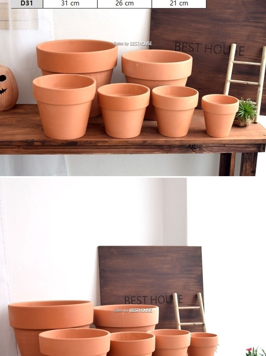 더플라워포터리 모던 브라운 표준형 토분 D18 18x16cm/화분/흙화분/토분/예쁜화분/디자인화분/인테리어화분