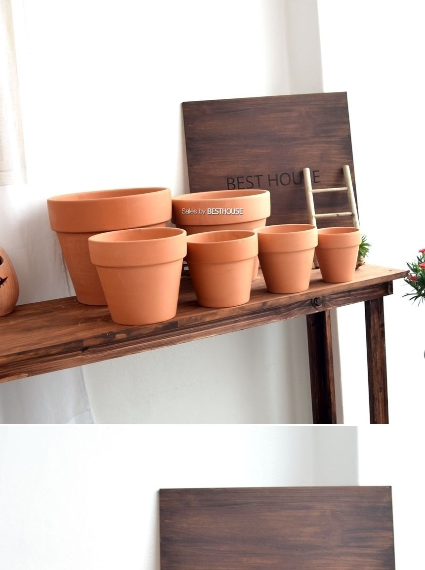 더플라워포터리 모던 브라운 표준형 토분 D18 18x16cm/화분/흙화분/토분/예쁜화분/디자인화분/인테리어화분