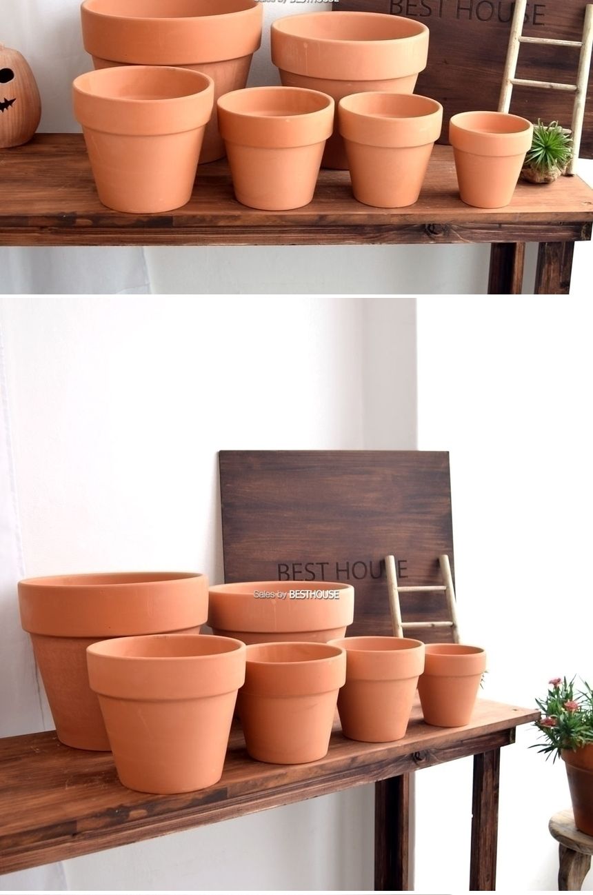 더플라워포터리 모던 브라운 표준형 토분 D18 18x16cm/화분/흙화분/토분/예쁜화분/디자인화분/인테리어화분