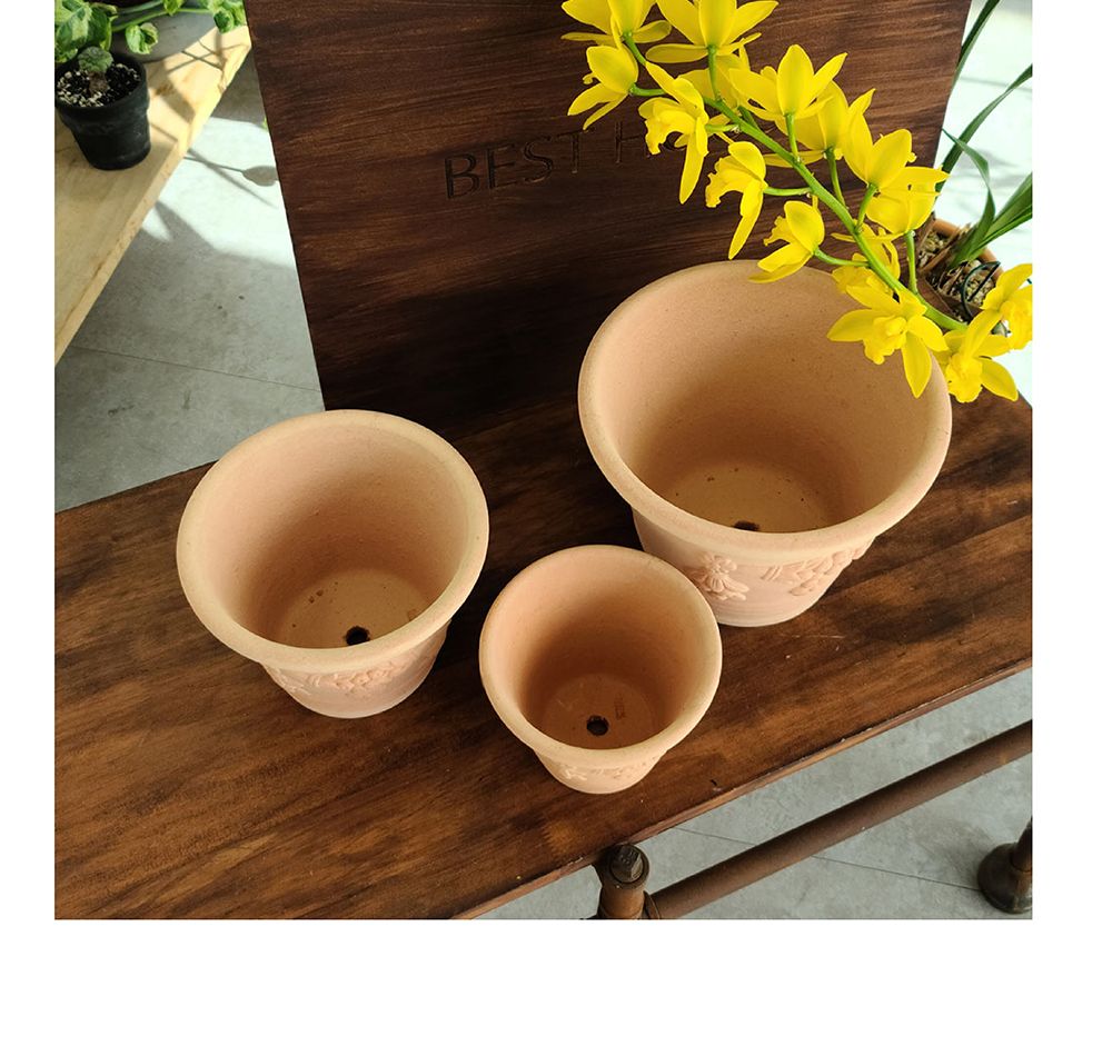 베트남 토분 그레이프(포도) 25x18cm 살구색/화분/흙화분/토분/토분세트/화분세트/인테리어화분/인테리어토