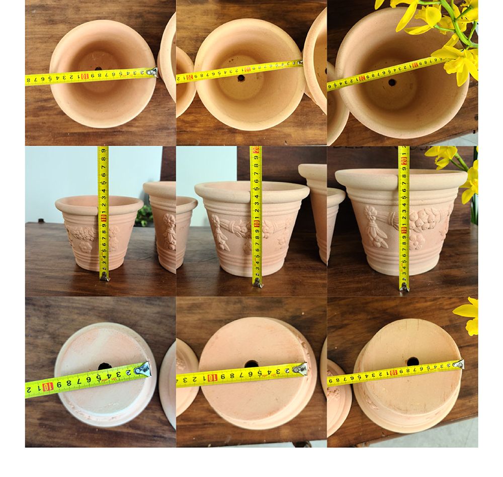 베트남 토분 그레이프(포도) 25x18cm 살구색/화분/흙화분/토분/토분세트/화분세트/인테리어화분/인테리어토