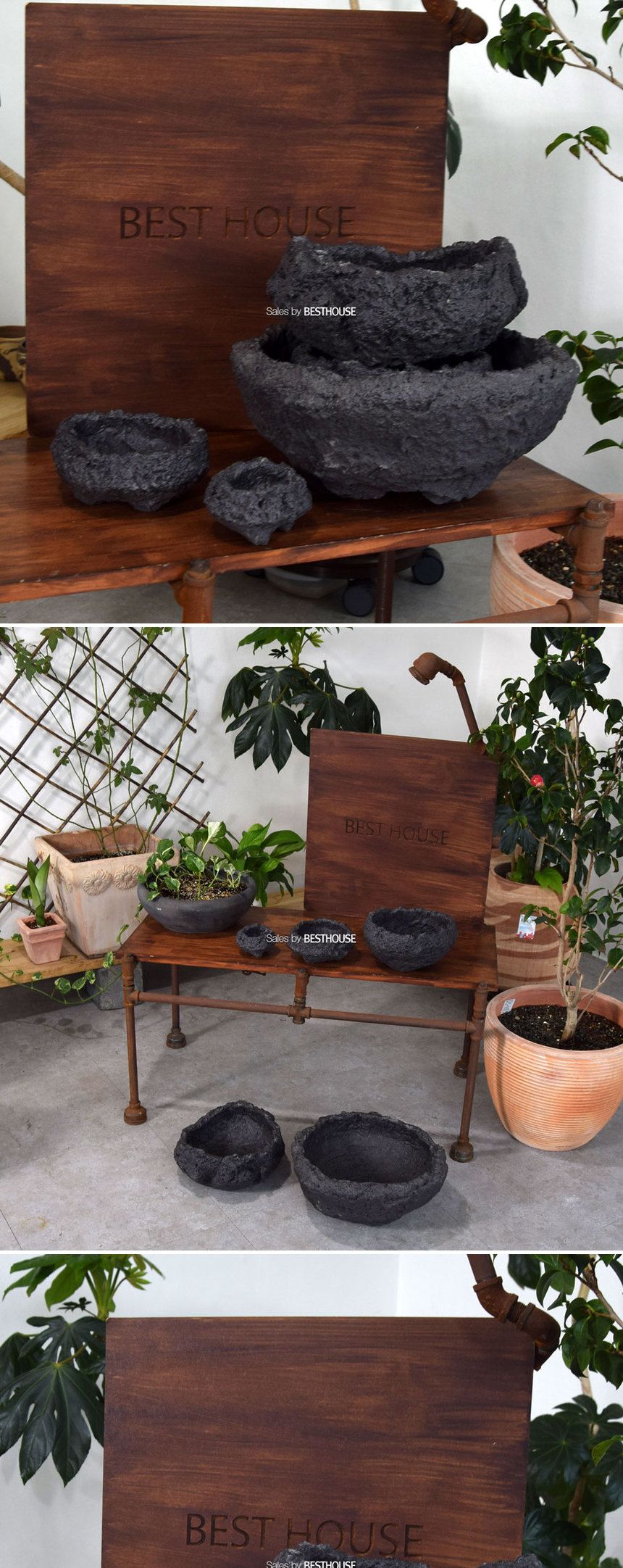 화산석 화분 - 분재형 3호 17x7cm/화분/정원용품/홈가드닝용품/분재화분/분재용화분/낮은화분/낮은분재화분