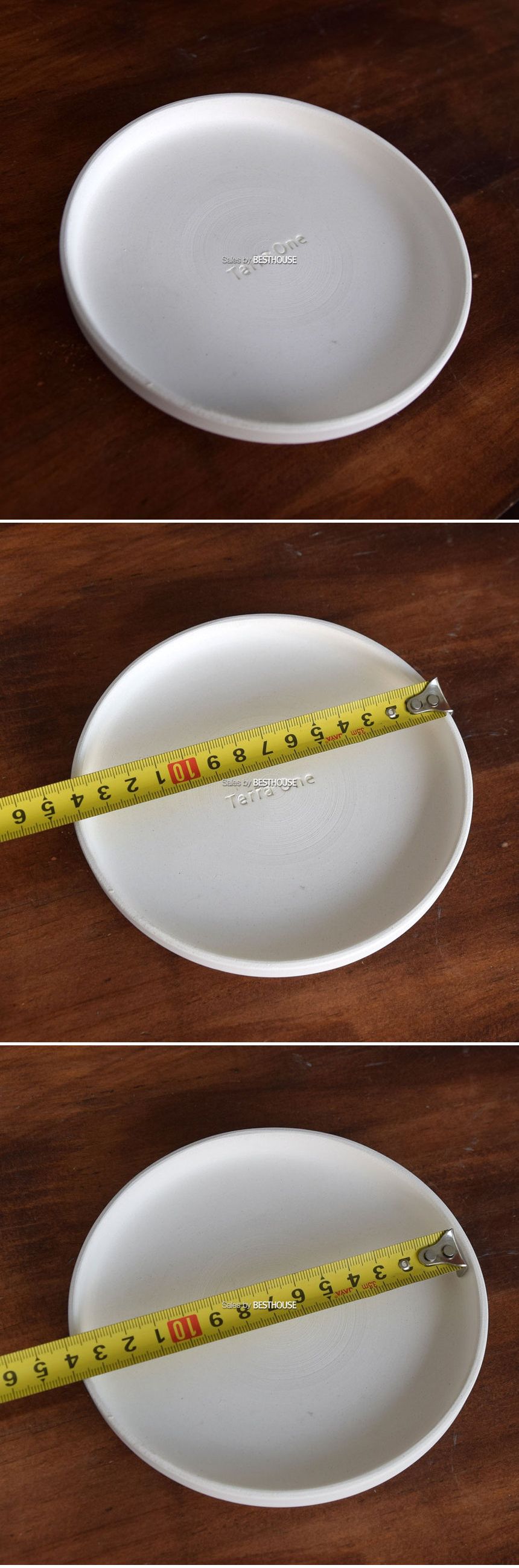 테라원 화이트 토분 받침 R14 (내경13cm 외경14cm)/토분/화분받침/화분거치대/흙화분받침/내추럴화분/화분