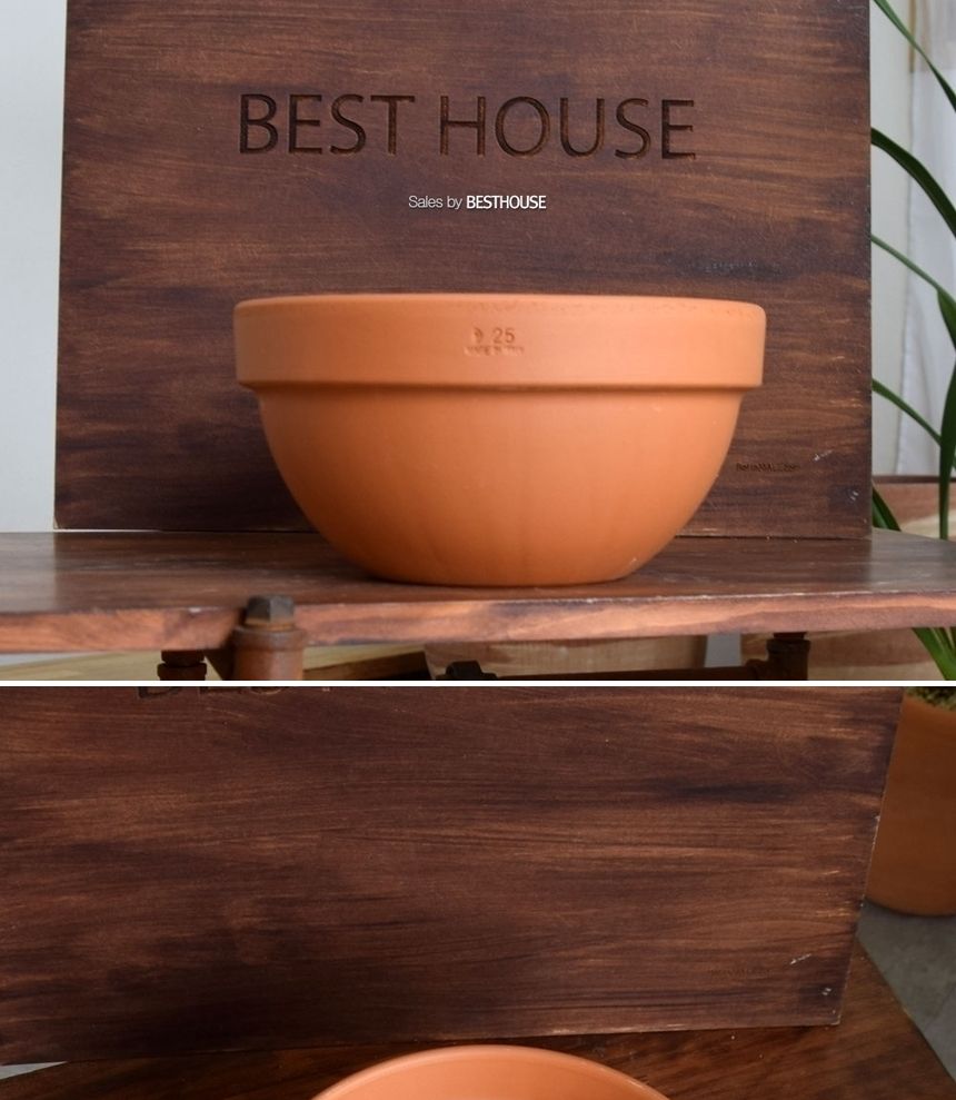 이탈리아 토분.정반원 토기색 R25 25x12cm/화분/흙화분/토분/예쁜화분/디자인화분/인테리어화분/인테리어토