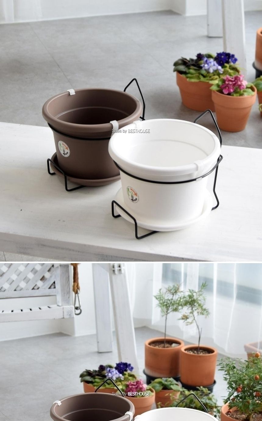 이탈리아 니콜리 철제벽걸이 플라스틱화분 20x14cm/화분/정원용품/홈가드닝용품/가드닝용품/가정용화분/식