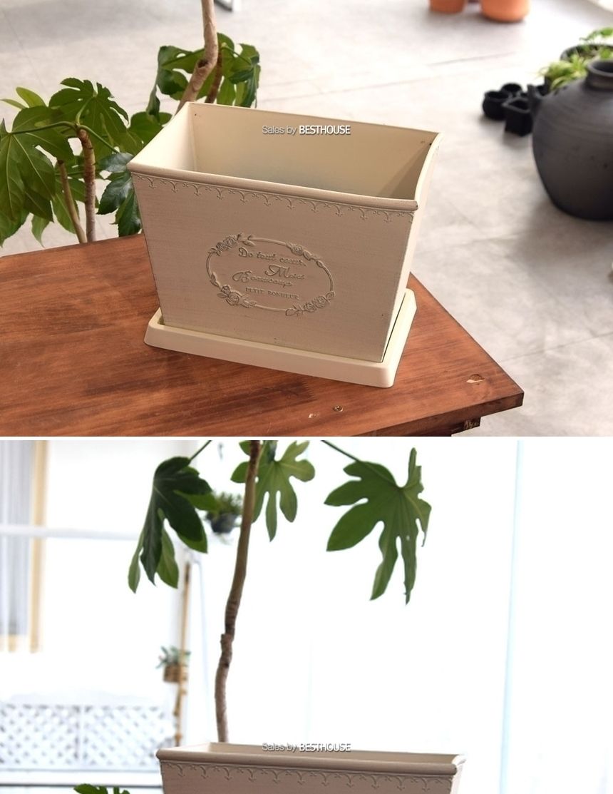 빈티지 플라스틱화분 옆이넓은 직사각 Q26 26x16x20cm/화분/정원용품/홈가드닝용품/가드닝용품/가정용화분/