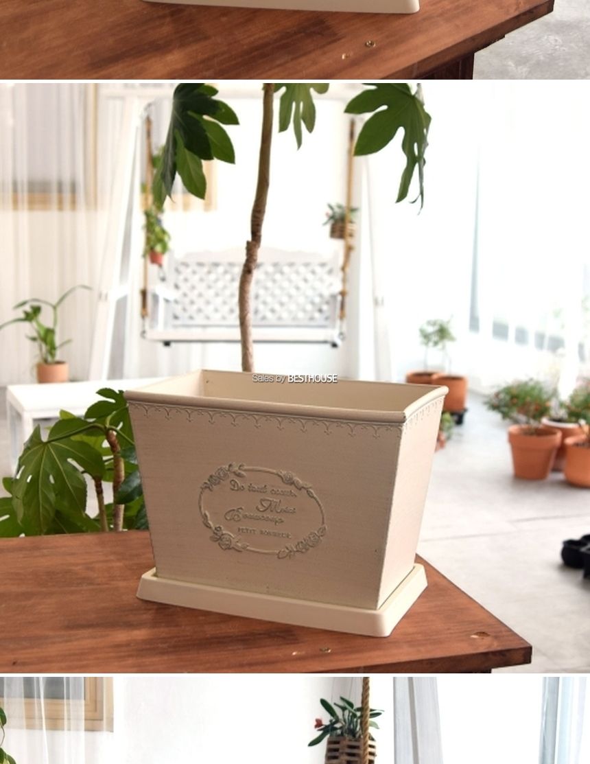빈티지 플라스틱화분 옆이넓은 직사각 Q26 26x16x20cm/화분/정원용품/홈가드닝용품/가드닝용품/가정용화분/