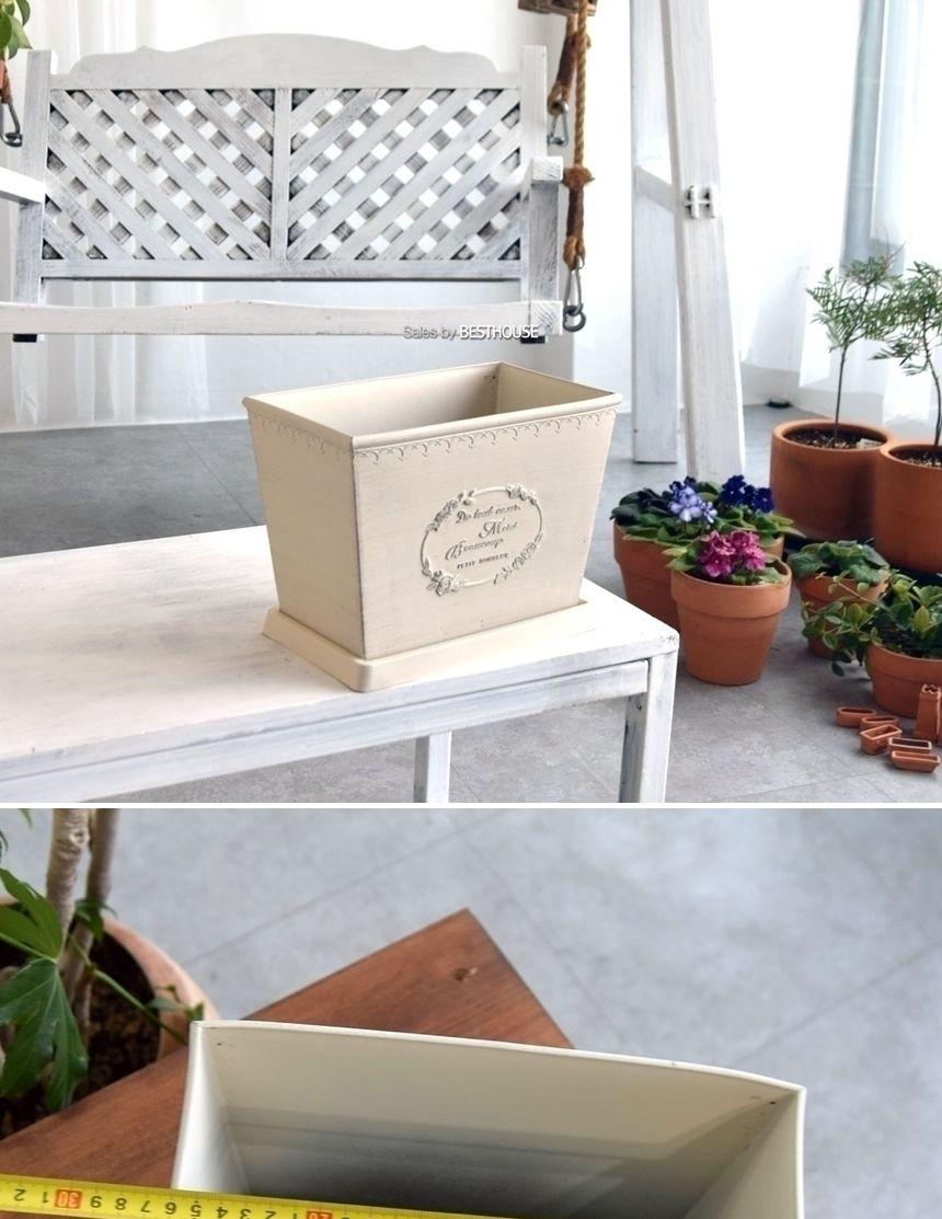 빈티지 플라스틱화분 옆이넓은 직사각 Q26 26x16x20cm/화분/정원용품/홈가드닝용품/가드닝용품/가정용화분/