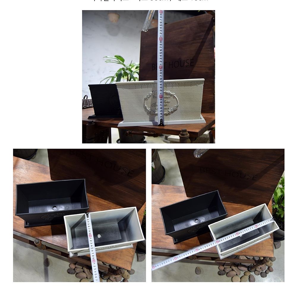 빈티지 플라스틱화분 옆이넓은 직사각 Q30 30x15x15cm/화분/정원용품/홈가드닝용품/가드닝용품/가정용화분/
