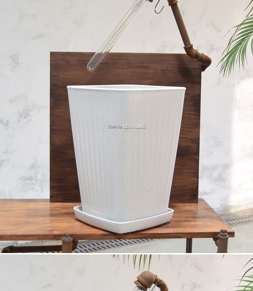 플라스틱화분 HM 가로줄사각(2호) 27x27x40cm/화분/정원용품/홈가드닝용품/가드닝용품/가정용화분/식물화분