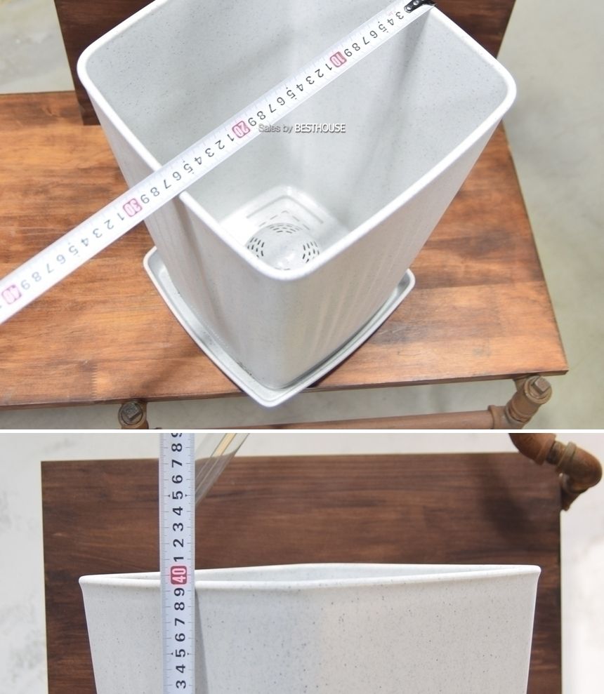 플라스틱화분 HM 가로줄사각(2호) 27x27x40cm/화분/정원용품/홈가드닝용품/가드닝용품/가정용화분/식물화분