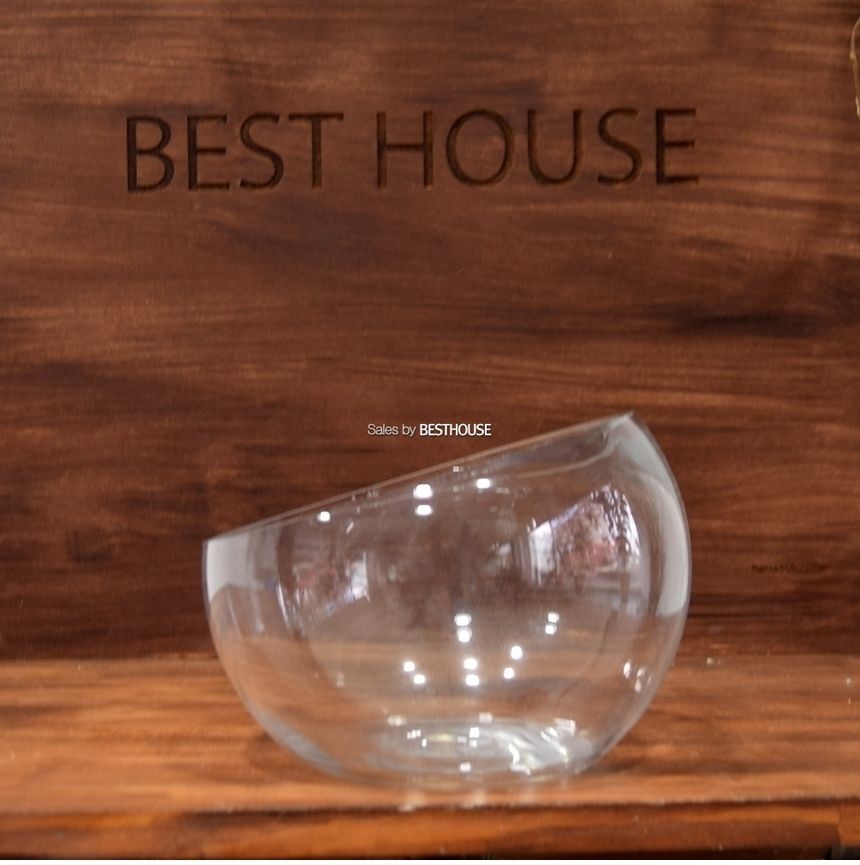 유리화분 화병 수반 N1613 (사선반원) 16x13cm/수반/화병/인테리어수반/인테리어화병/디자인수반/디자인화