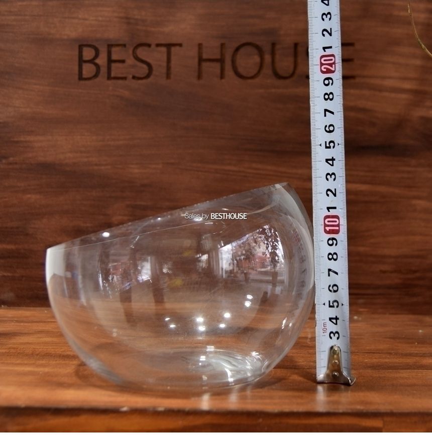 유리화분 화병 수반 N1613 (사선반원) 16x13cm/수반/화병/인테리어수반/인테리어화병/디자인수반/디자인화