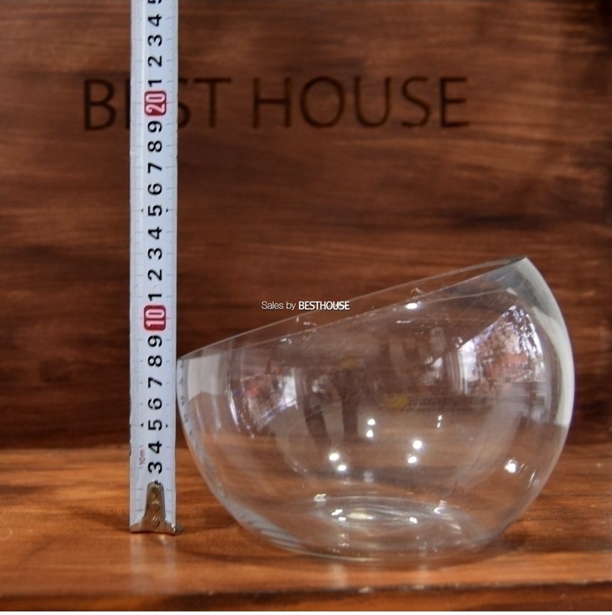 유리화분 화병 수반 N1613 (사선반원) 16x13cm/수반/화병/인테리어수반/인테리어화병/디자인수반/디자인화