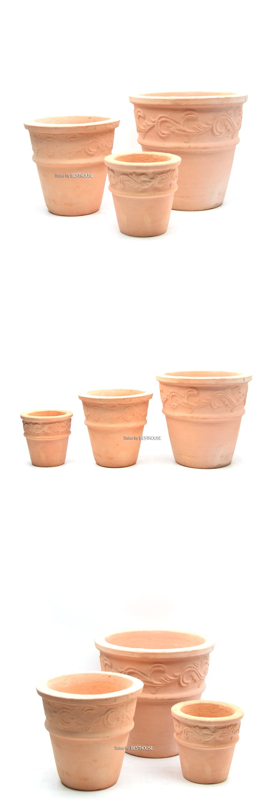 3개셋이태리풍 토분화분 NV15R 레드테라코타 11 14 19cm/화분/흙화분/토분/예쁜화분/디자인화분/인테리어화