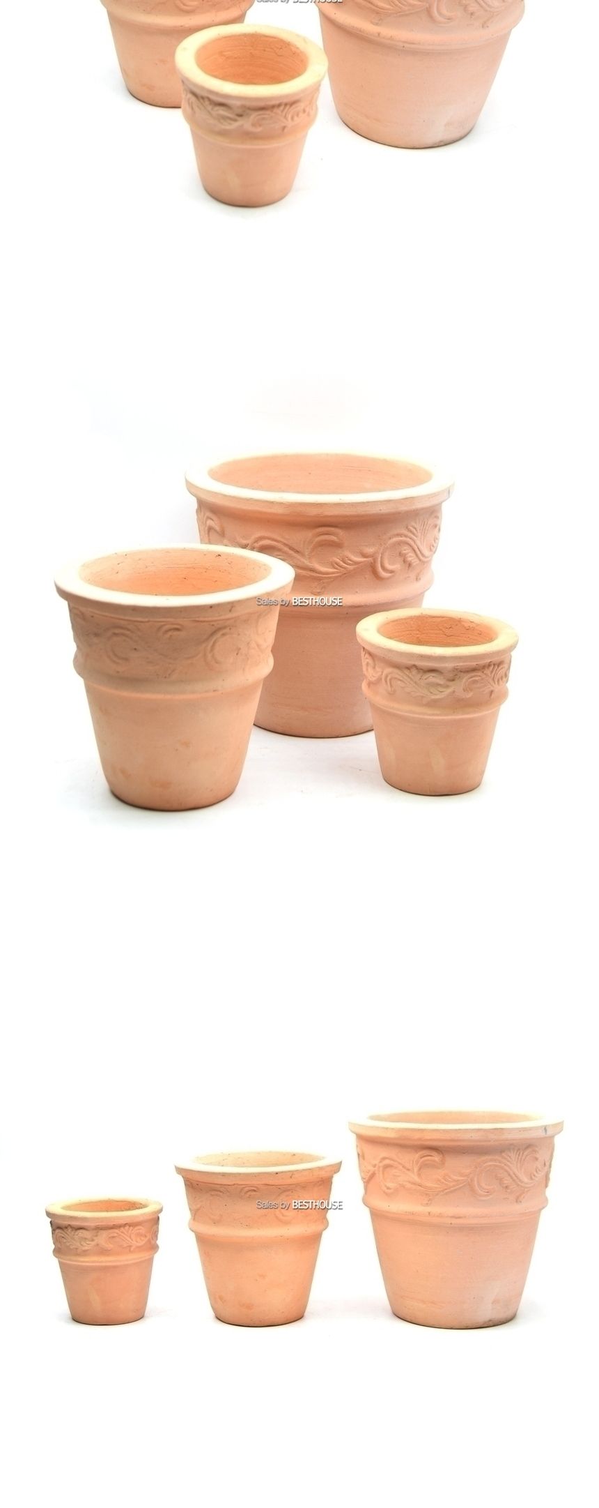 3개셋이태리풍 토분화분 NV15R 레드테라코타 11 14 19cm/화분/흙화분/토분/예쁜화분/디자인화분/인테리어화