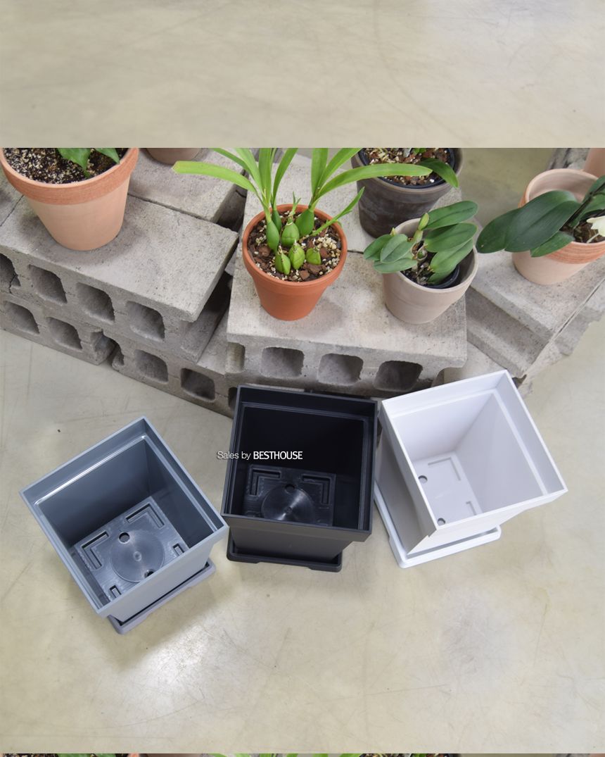 플라스틱화분 WR 정사각(1호) 23x23x25cm/화분/정원용품/홈가드닝용품/가드닝용품/가정용화분/식물화분/꽃