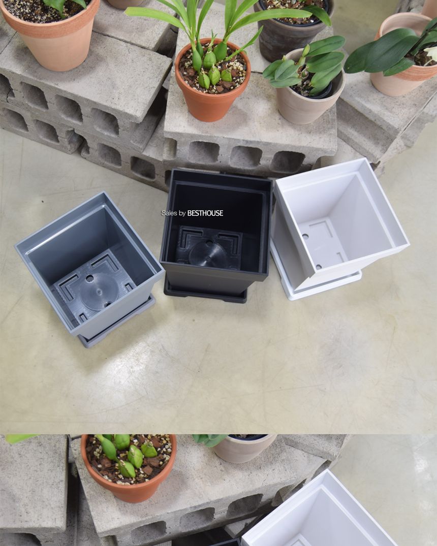 플라스틱화분 WR 정사각(1호) 23x23x25cm/화분/정원용품/홈가드닝용품/가드닝용품/가정용화분/식물화분/꽃