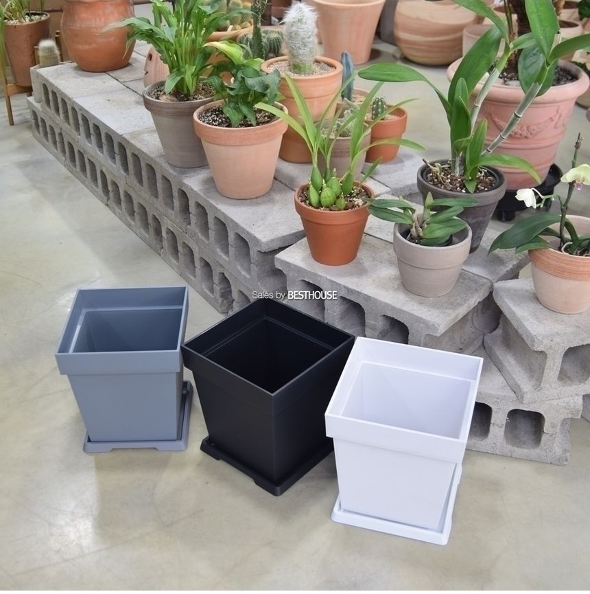 플라스틱화분 WR 정사각(1호) 23x23x25cm/화분/정원용품/홈가드닝용품/가드닝용품/가정용화분/식물화분/꽃