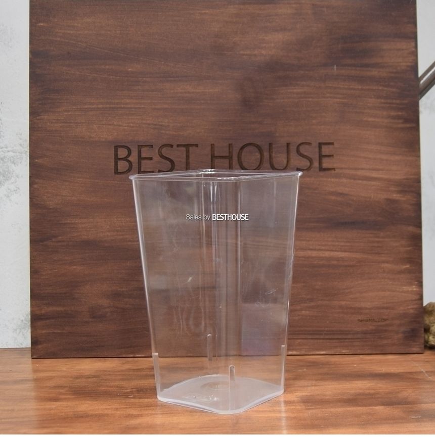 투명 아크릴 꽃통(사각-소) 14x23cm 투명 휴지통 투명 쓰레기통/화병/심플화병/디자인화병/원예용품/꽃병/