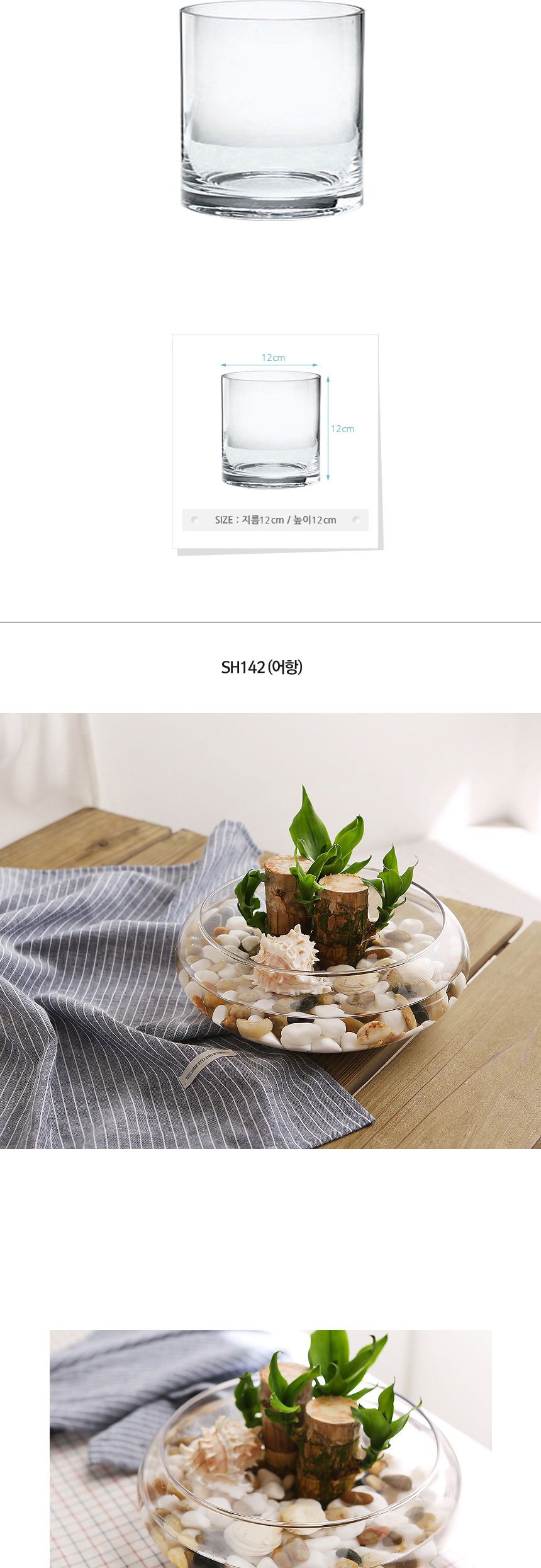 유리화분 화병 수반 SH12x12 (정원형)/수반/화병/인테리어수반/인테리어화병/디자인수반/디자인화병/꽃병/