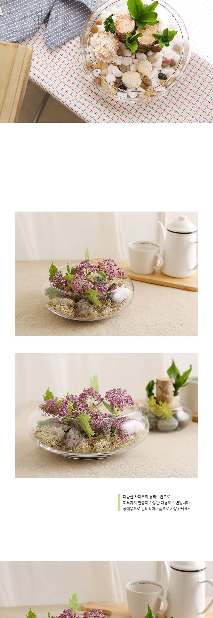 유리화분 화병 수반 SH12x12 (정원형)/수반/화병/인테리어수반/인테리어화병/디자인수반/디자인화병/꽃병/