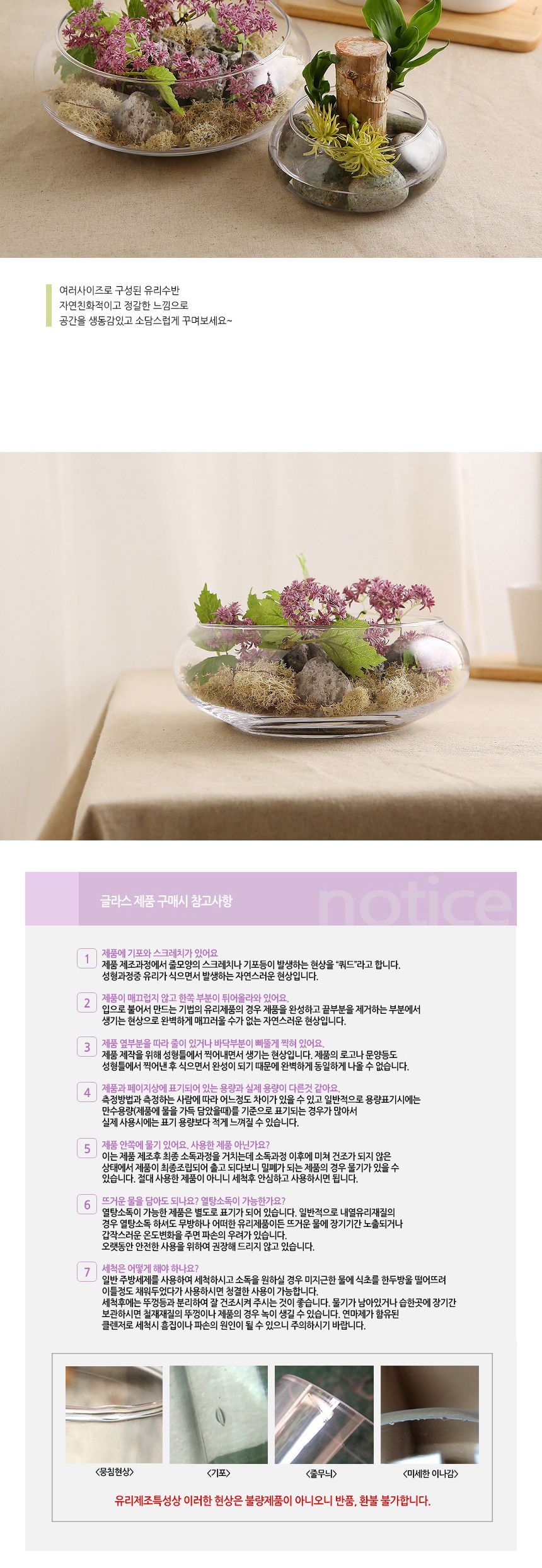 유리화분 화병 수반 SH12x12 (정원형)/수반/화병/인테리어수반/인테리어화병/디자인수반/디자인화병/꽃병/