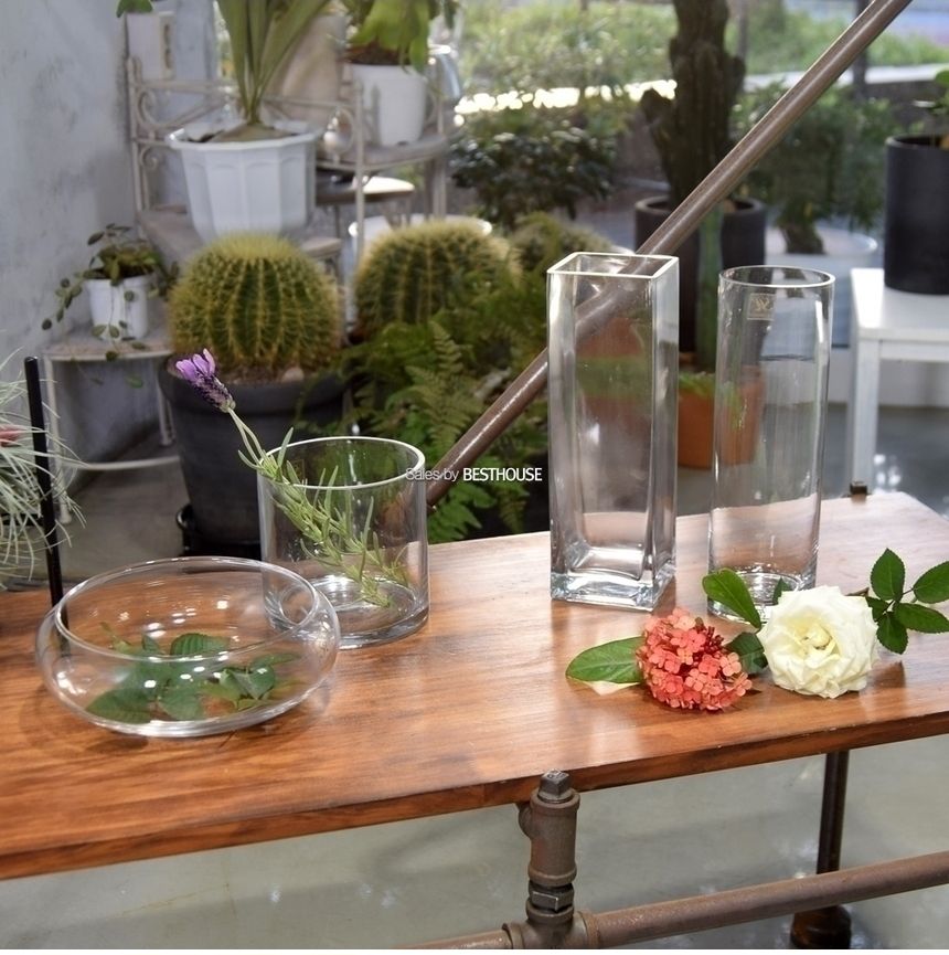 유리화분 화병 수반 SH12x12 (정원형)/수반/화병/인테리어수반/인테리어화병/디자인수반/디자인화병/꽃병/