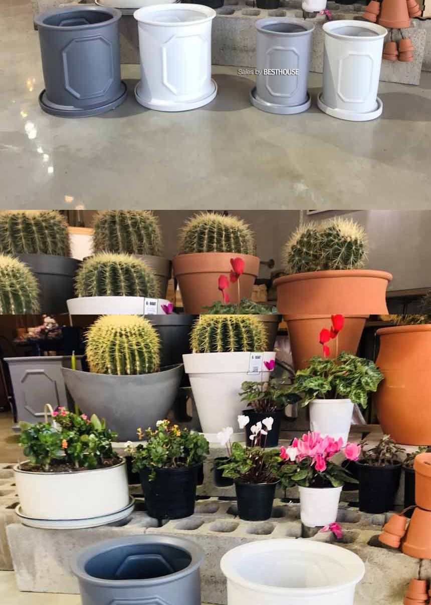 모던 도기 몰딩 화분 R16 16x17cm/화분/네모화분/사각화분/미니화분/토기화분/도기화분/흙화분/예쁜화분/수