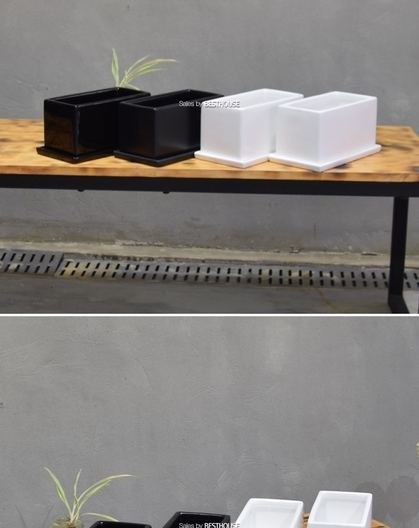 모던 도기화분 옆이 넓은 직사각 20x10x10cm/화분/도기화분/심플화분/예쁜화분/감성화분/화분선물/심플한화