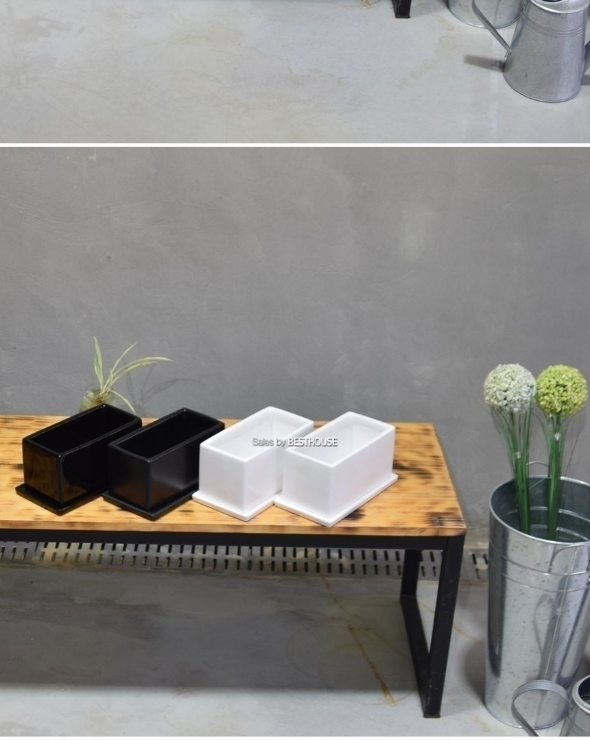 모던 도기화분 옆이 넓은 직사각 20x10x10cm/화분/도기화분/심플화분/예쁜화분/감성화분/화분선물/심플한화