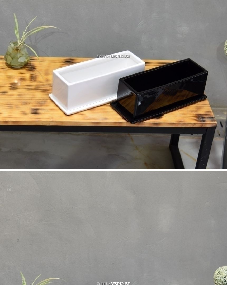 모던 도기화분 옆이 넓은 직사각 30x10x10cm/사각화분/분갈이화분/원예화분/분갈이사각화분/원예사각화분/