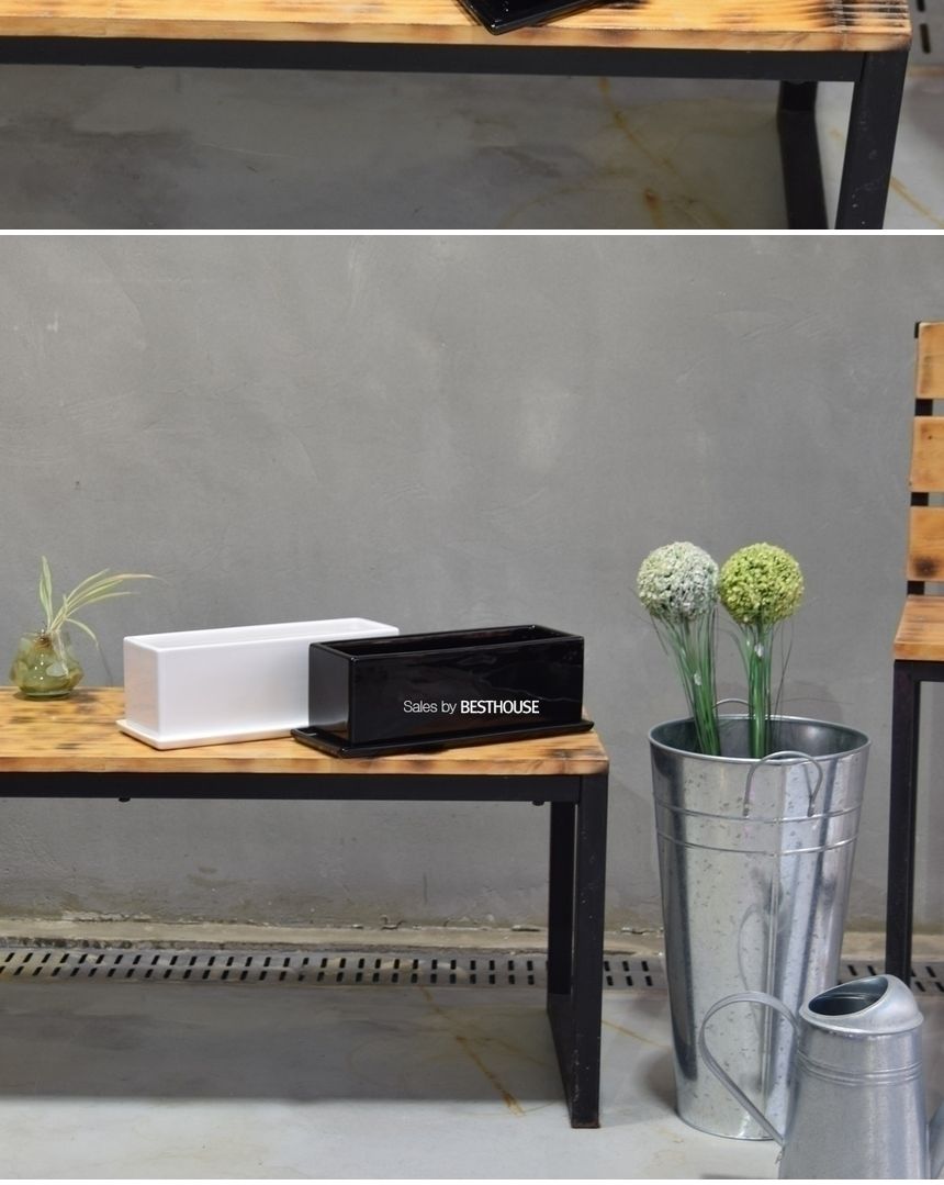 모던 도기화분 옆이 넓은 직사각 30x10x10cm/사각화분/분갈이화분/원예화분/분갈이사각화분/원예사각화분/