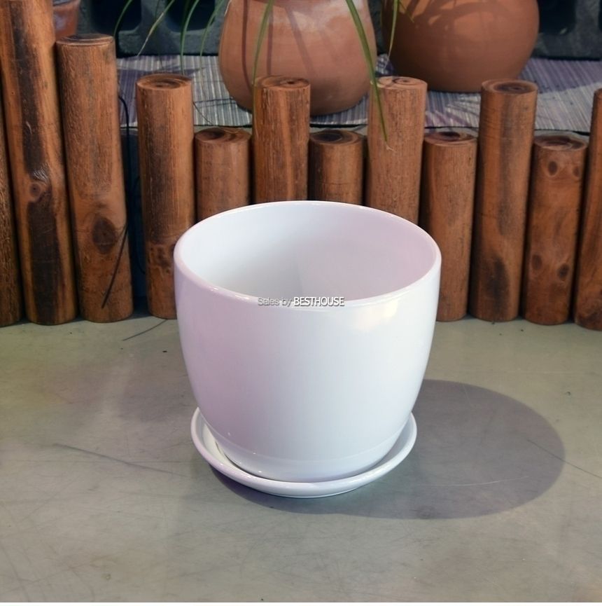 모던 도기화분 미분형 22x18cm 화이트 유광/화분/심플화분/예쁜화분/감성화분/인테리어화분/화분선물/선물
