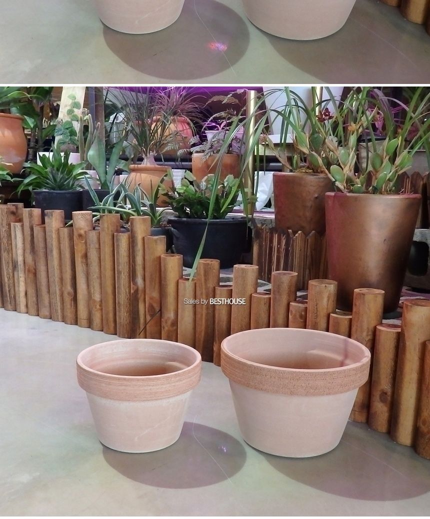 이탈리아 토분.낮은 원형 소보로그래피도E25 25x17cm/화분/흙화분/토분/예쁜화분/디자인화분/인테리어화분/