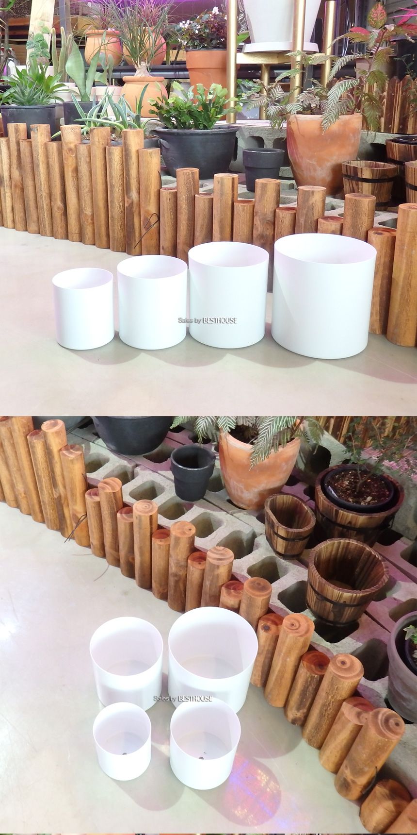 법랑 메탈 원통형 화분 (2호) 13X14cm 화이트/화분/메탈화분/법랑화분/메탈원형화분/법랑원형화분/심플화분