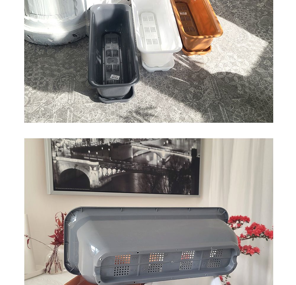 베란다 텃밭용 플라스틱 화분-화초박스 뷰티 60cm 받침셋트/화분/네모화분/사각화분/모던사각화분/예쁜사각