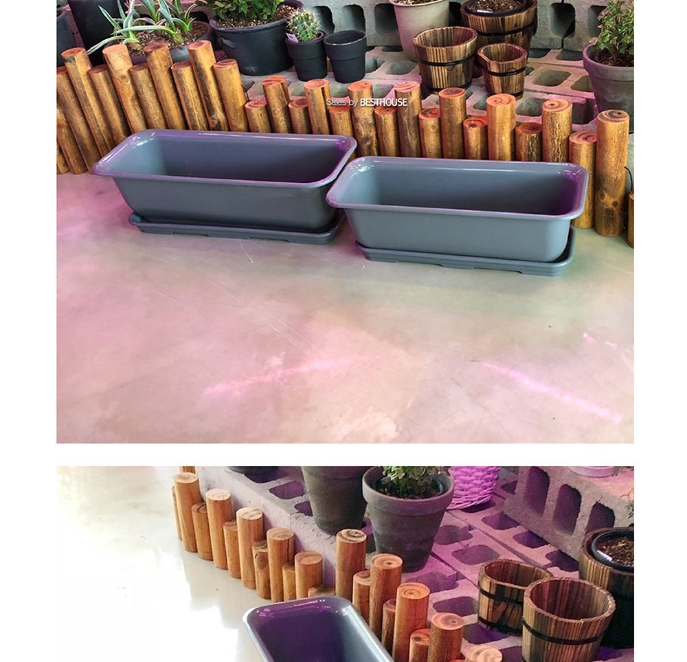 베란다 텃밭용 플라스틱 화분-화초박스 뷰티 60cm 받침셋트/화분/네모화분/사각화분/모던사각화분/예쁜사각