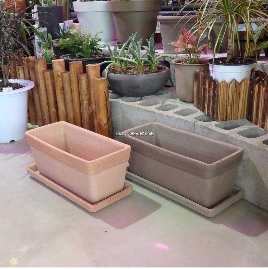 이탈리아 토분.직사각 소보로 40x18x16cm/화분/네모화분/사각화분/모던사각화분/예쁜사각화분/토기화분/도