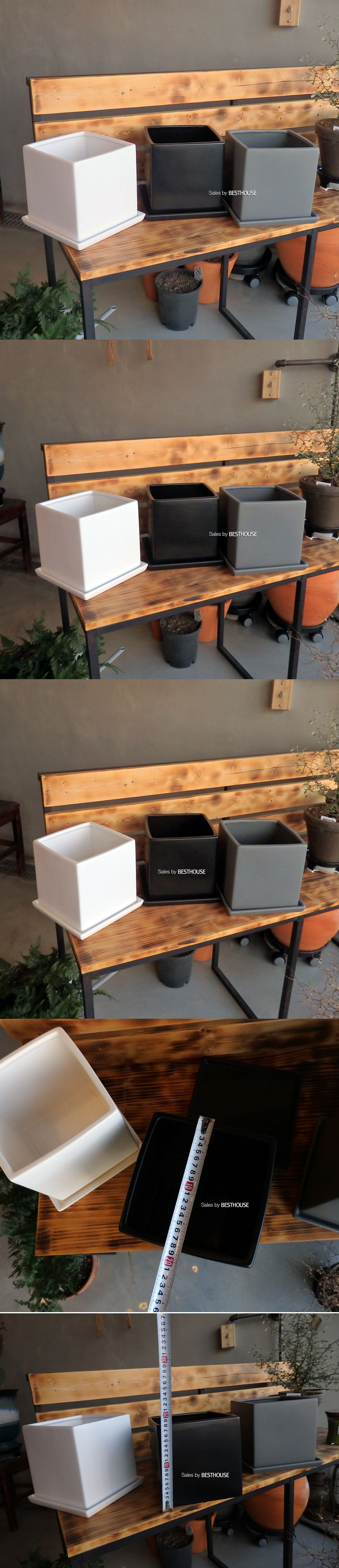 모던 도기 사각 화분 C0110 18x18x18cm/화분/네모화분/사각화분/미니화분/토기화분/도기화분/흙화분/예쁜화