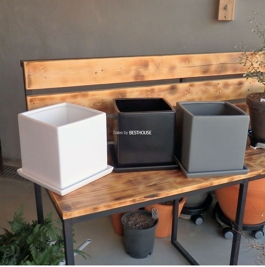 모던 도기 사각 화분 C0110 18x18x18cm/화분/네모화분/사각화분/미니화분/토기화분/도기화분/흙화분/예쁜화