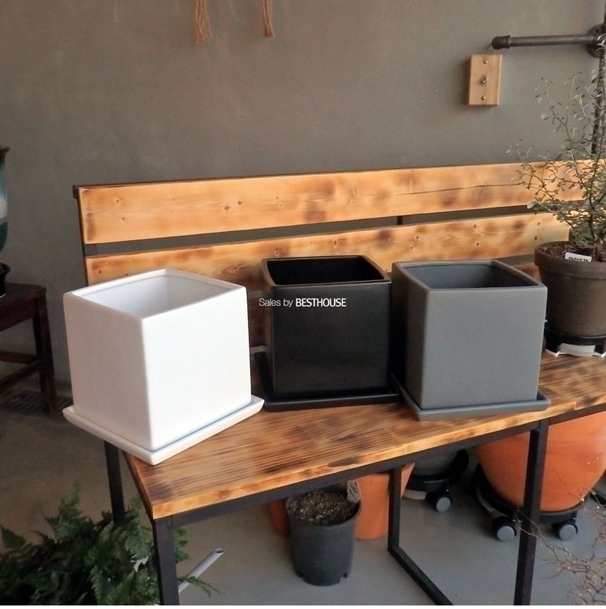 모던 도기 사각 화분 C0110 18x18x18cm/화분/네모화분/사각화분/미니화분/토기화분/도기화분/흙화분/예쁜화