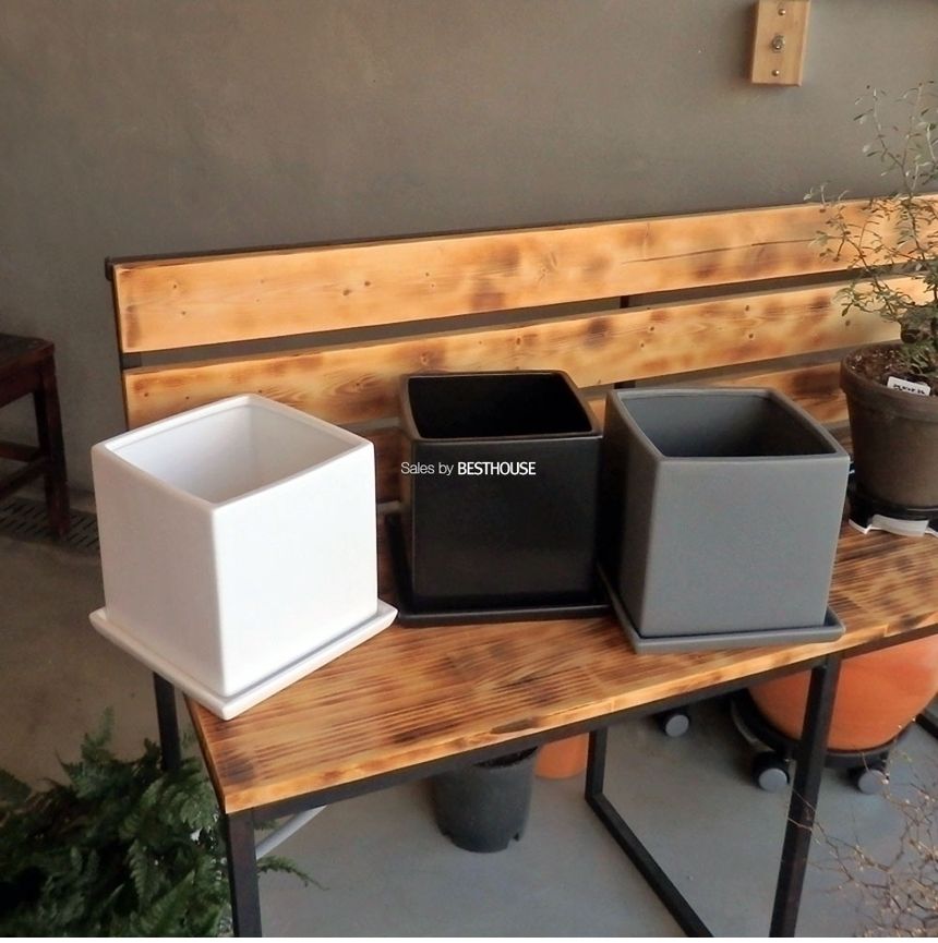 모던 도기 사각 화분 C0110 18x18x18cm/화분/네모화분/사각화분/미니화분/토기화분/도기화분/흙화분/예쁜화