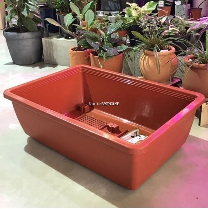 베란다 텃밭용 플라스틱 화분 직사각(바퀴이동형)2호(59x39cm)/화분/네모화분/사각화분/모던사각화분/예쁜