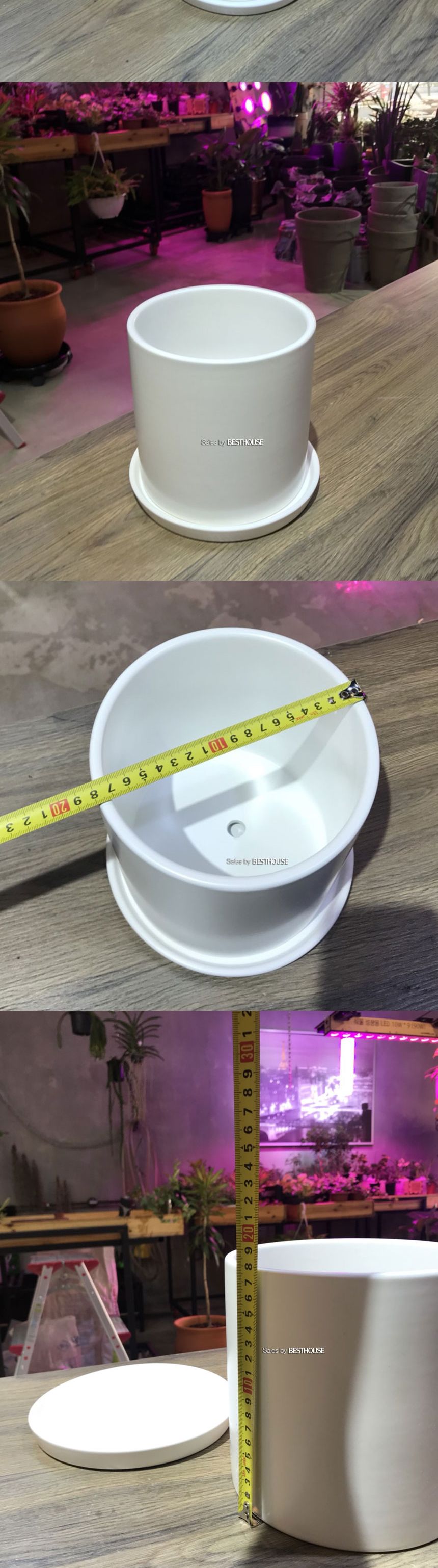 모던 무광 도기화분 화이트 원통형 18x18cm/화분/정원용품/홈가드닝용품/가드닝용품/가정용화분/식물화분/