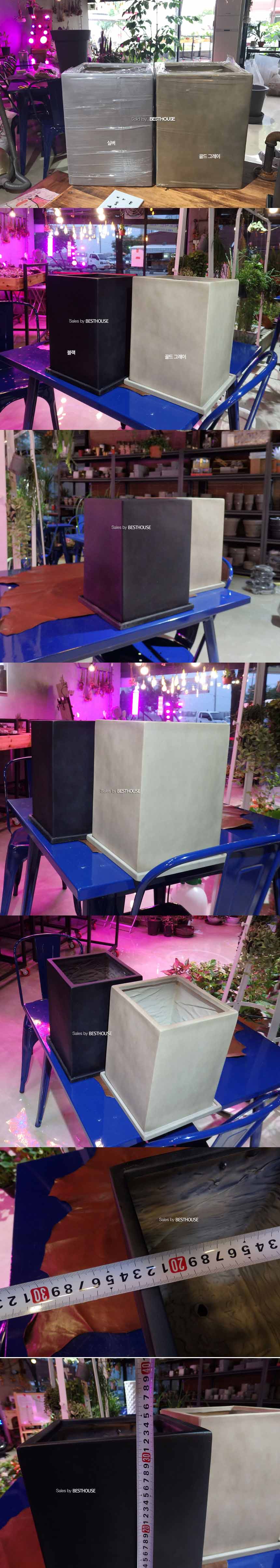 모던 수지 마블정사각 실버 23x23x32cm 화분/화분/주물럭화분/예쁜화분/감성화분/수공화분/디자인화분/인테