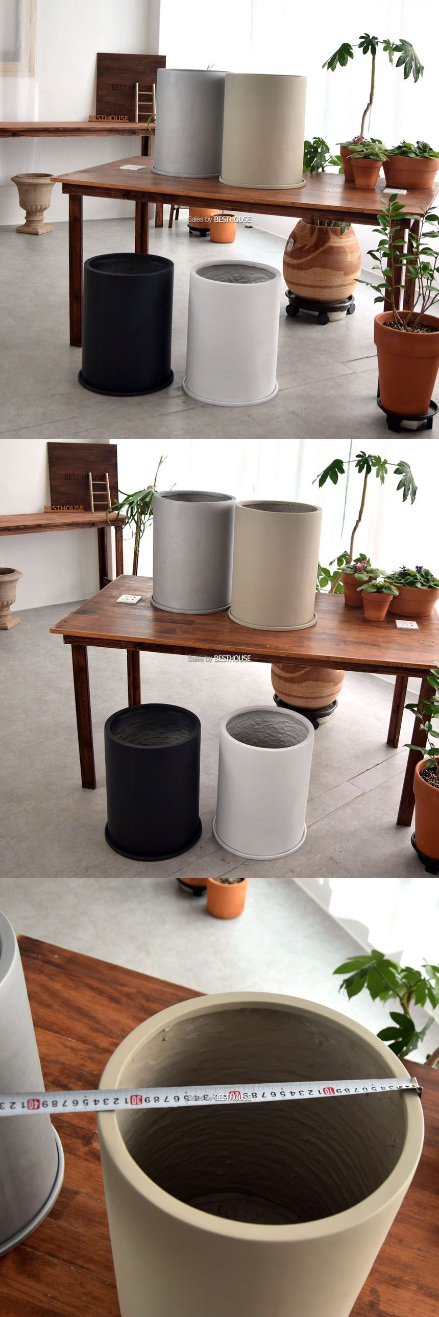 모던 수지 대형원통 34x45cm 화분 (4가지 색상)/화분/토기화분/도기화분/흙화분/예쁜화분/옹기화분/감성화