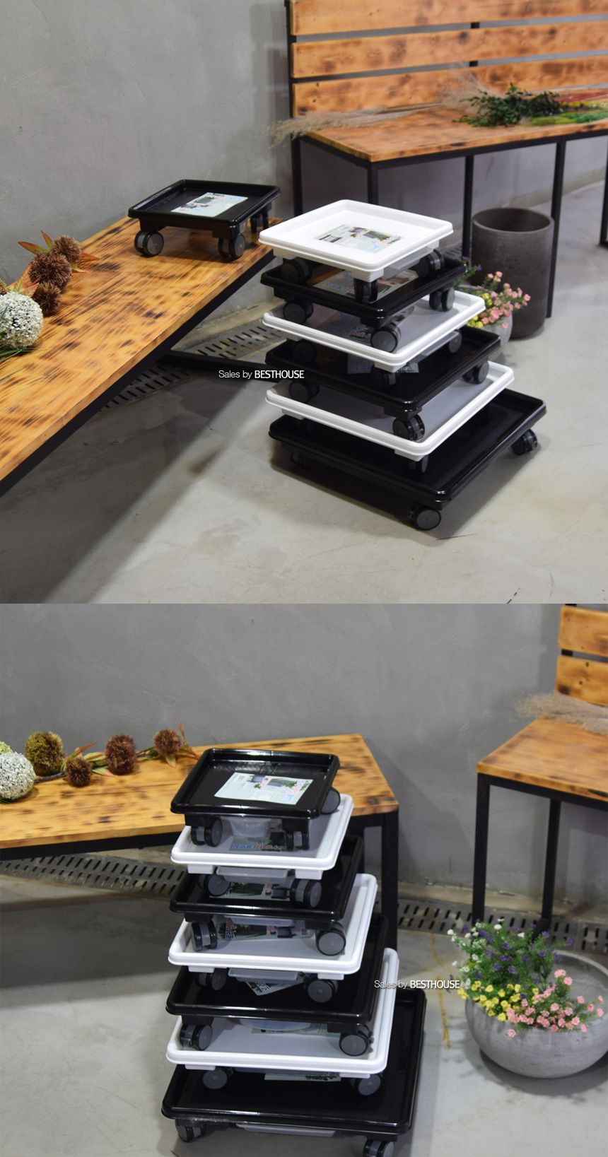 남영 (정사각)바퀴4.5호 (내경320 외경360mm) 서랍 물받침 화분받침대/화분받침/화분받침대/화분물받침/인