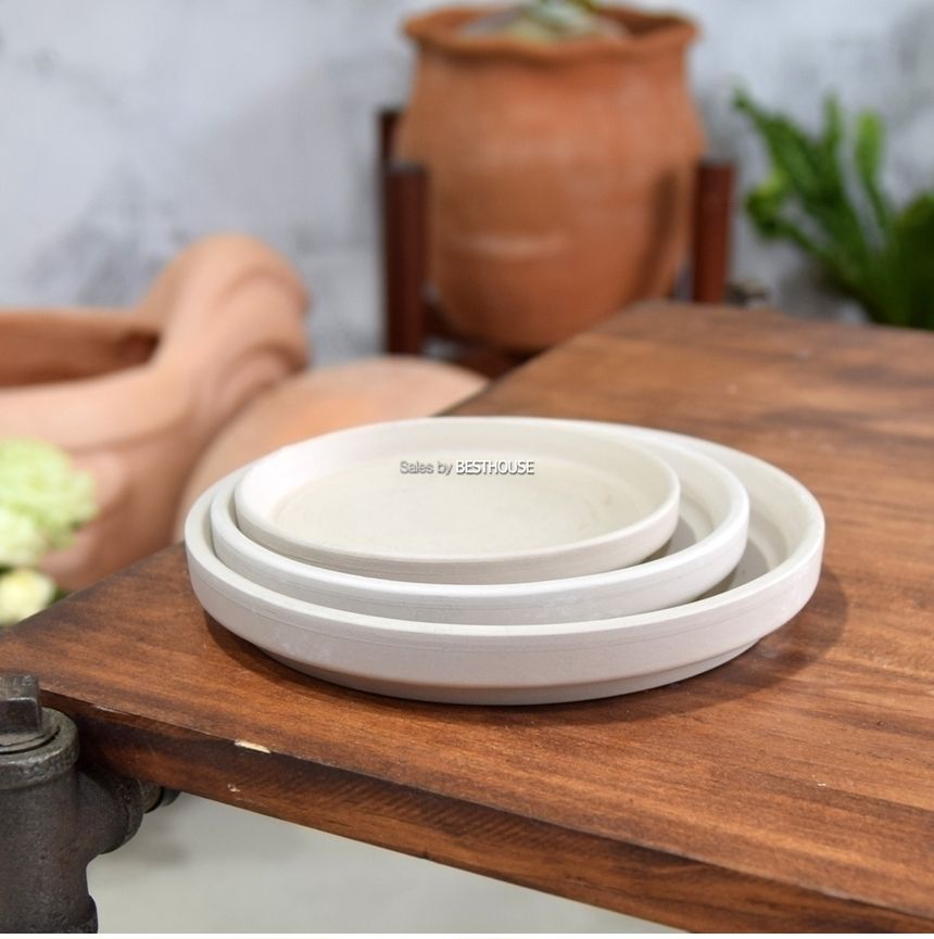 빈티지 크림화이트 토분화분받침 R24 (내경205 외경240mm)/화분받침/화분받침대/토분받침/토분받침대/흙화